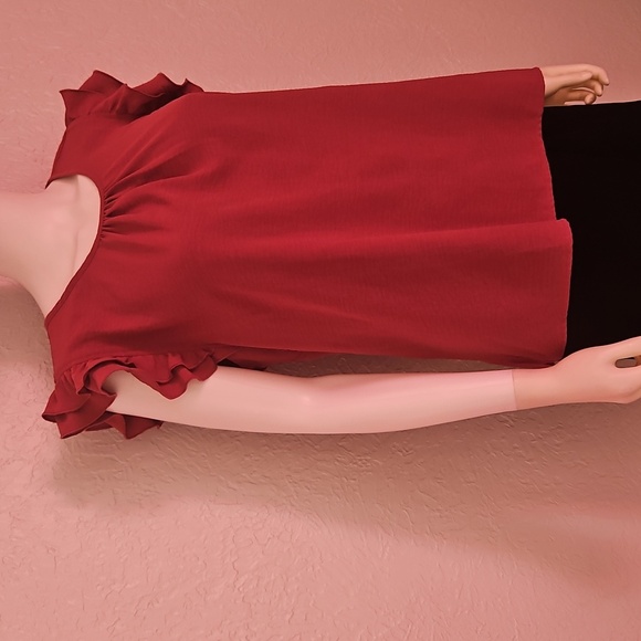 NINE BRITTON Mauve Ruffled Flutter Sleeve Top - Picture 4 of 8